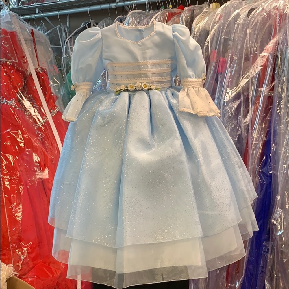Light Blue Princess Little Girl's Dress